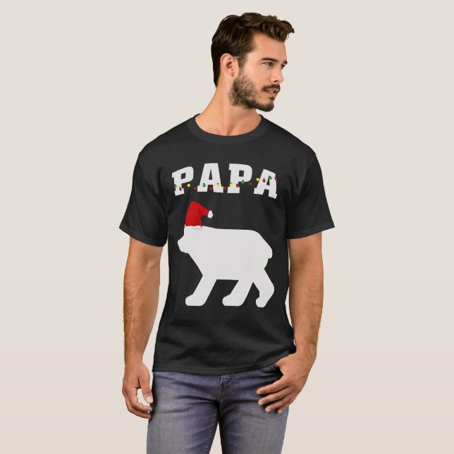 Pappabjörn med att matcha för Pajama för Santa T-shirt (Hel framsida)