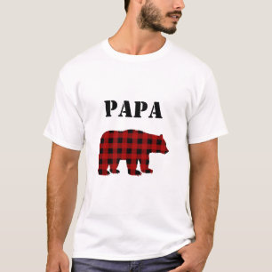 Pappabjörnmanar pläd för t-skjorta buffel t shirt