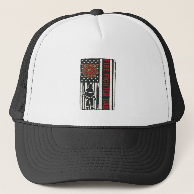 Pappabrandman Distressed Flagga Vektor Design_1 Keps (Framsida)