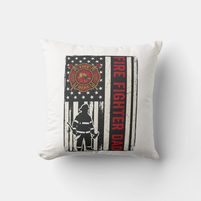 Pappabrandman Distressed Flagga Vektor Design_1 Kudde (Framsida)