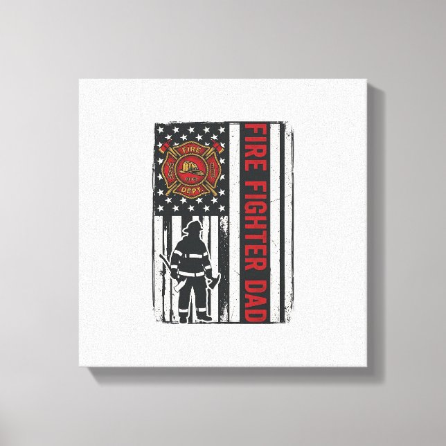 Pappabrandman Distressed Flagga Vektordesign_1 Canvastryck (Framsida)