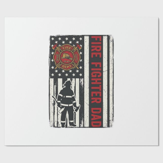 Pappabrandsoldat Distressed Flagga Vektordesign_1 Presentpapper (Platt)