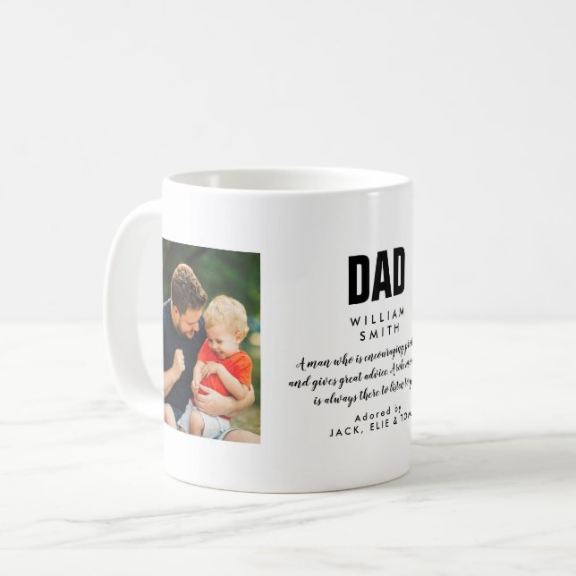 Pappacitat Modernt Coolt Foto Kaffemugg (Framsida vänster)
