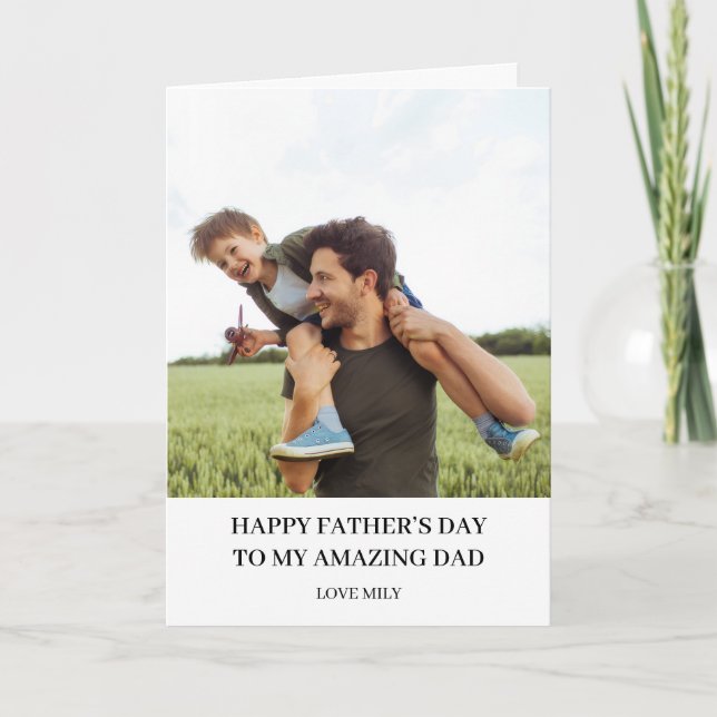 Pappadagen Bästa Pappa Modern Minimalistisk Foto Kort (Framsida)