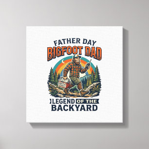 Pappadagen Bigfoot Pappa Tröja Snacks Hjälte Rolig Canvastryck