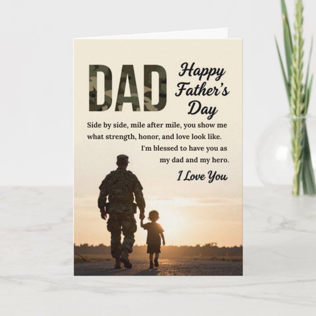 Pappadagen-kort för militärer helgkort (Framsida)