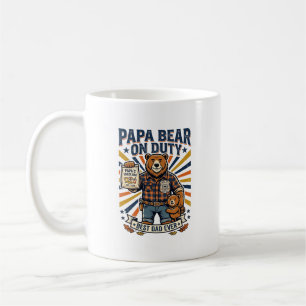 Pappadagen Pappa Björn På Duty Tröja Rolig Djur Pa Kaffemugg