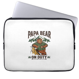 Pappadagen Pappa Björn På Tjänst Tröja Roligt Djur Laptop Fodral