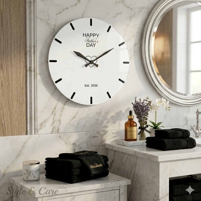 Pappadagen Stor Klocka Present till Stolt Pappa De (Fathers Day Large Clock Gift for Proud Dad Decor)