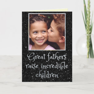 Pappadagens glitterfotokort kort
