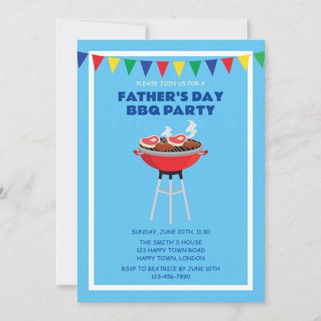 PAPPADAGENS GRILLFEST MED EGEN DESIGN INBJUDNINGAR (Framsida)