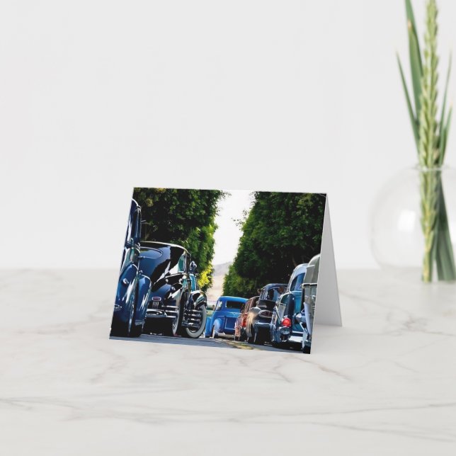 Pappadagens klassiska bil  helgkort (Framsida)