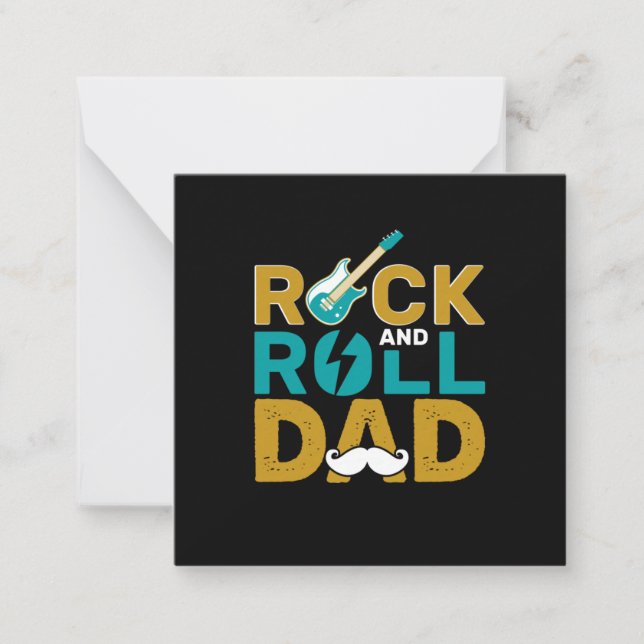 Pappadagens Rock And Roll Pappa Anteckningskort (Framsida)