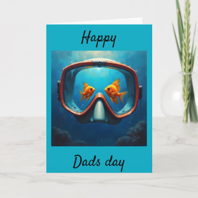 Pappadagens snorkelingsmask komisk fick dig att sk tack kort (Framsida)