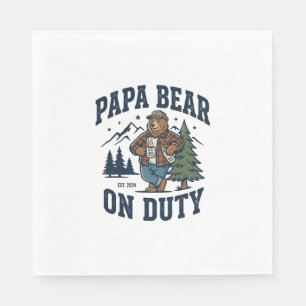 Pappadags Pappa Björn På Duty Tröja Rolig Djur Da Pappersservett