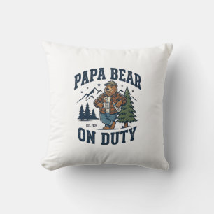 Pappadags Pappa Björn På Duty Tröja Rolig Djur Pap Kudde