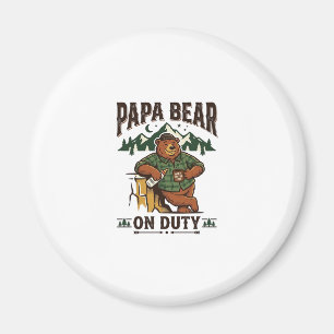Pappadags Pappa Björn På Duty Tröja Rolig Djur Pap Magnet