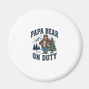 Pappadags Pappa Björn På Duty Tröja Rolig Djur Pap Magnet
