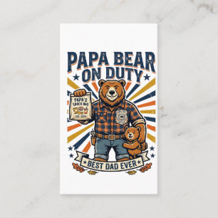Pappadags Pappa Björn På Duty Tröja Rolig Djur Pap Visitkort