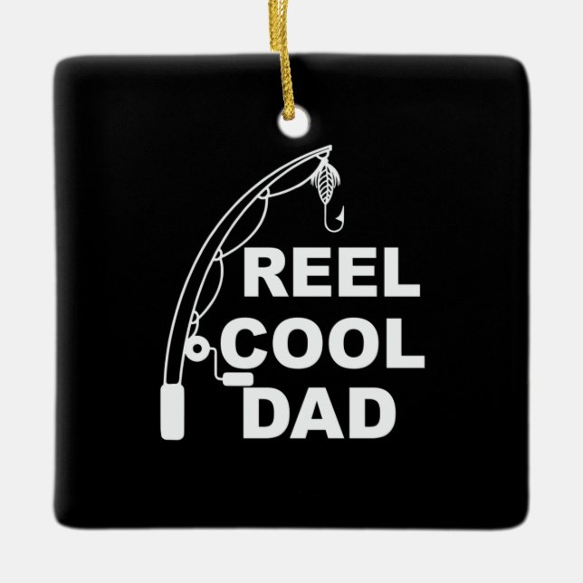 Pappadags Reel Cool Pappa Julgransprydnad Keramik (Framsida)
