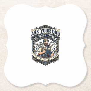 Pappadagsreparation Pappa Tröja Fråga Din Pappa Ha Underlägg Papper