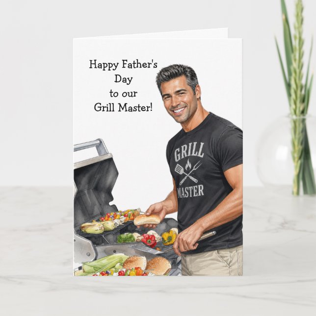 Pappadaykort för Grillmästare | BBQ Pappakort Kort (Framsida)