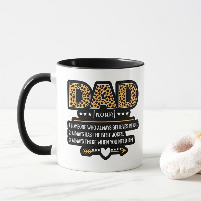 Pappadefinition Leopardtryck Fars dag-present Mugg (Med munk)