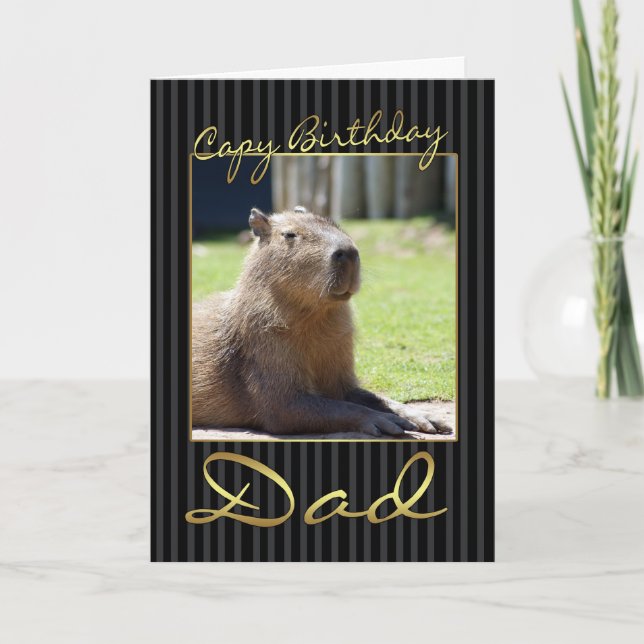 Pappafödelsedagkort med capybaraen kort (Framsida)