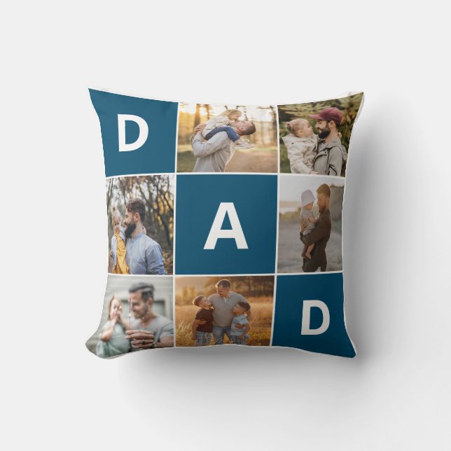 Pappafoto Kastkudde för Fars Dag Kudde (Framsida)