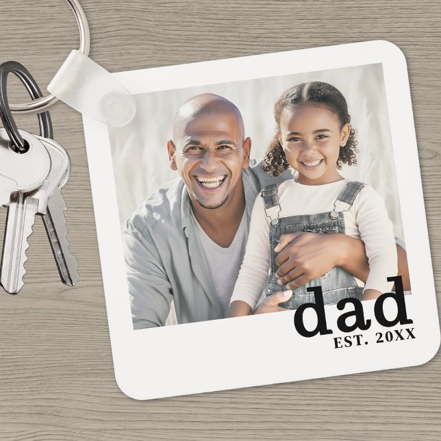 Pappafoto Nyckelring (Dad Established Personalized Photo keychain)