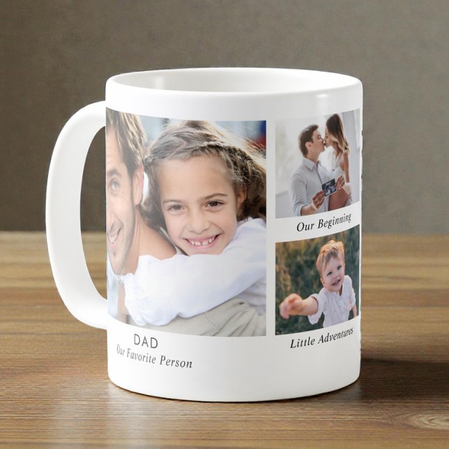 Pappafotocollage Kaffemugg (Dad Photo Collage Coffee Mug)