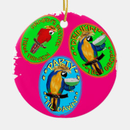 PAPPAGALER JULGRANSPRYDNAD KERAMIK