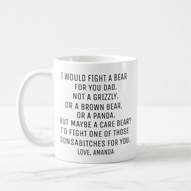 Pappagåva, rolig Pappa Anpassad gåva, Fars dag, Kaffemugg (Vänster)
