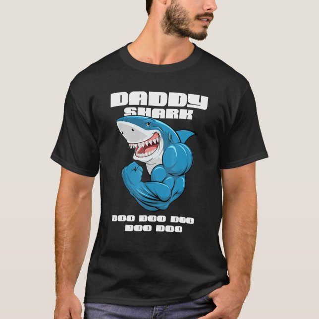Pappahaj Haj Fisk Pappa Pappa T Shirt (Framsida)