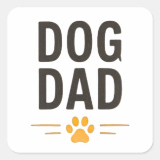 Pappahund med enkel tassdesign fyrkantigt klistermärke
