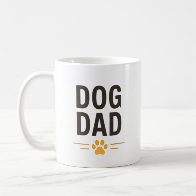 Pappahund med enkel tassdesign kaffemugg (Vänster)
