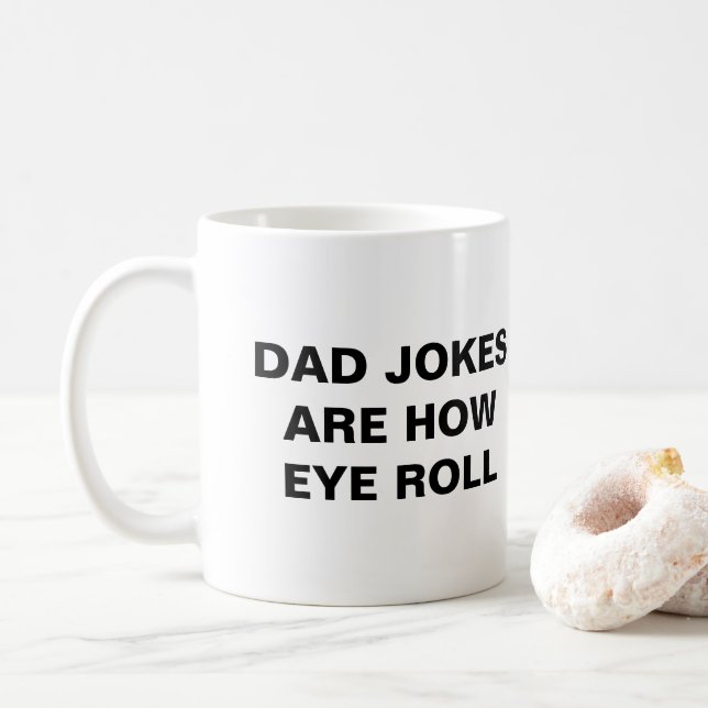 pappajokes är så jag rullar med ögonen   kaffemugg (Med munk)