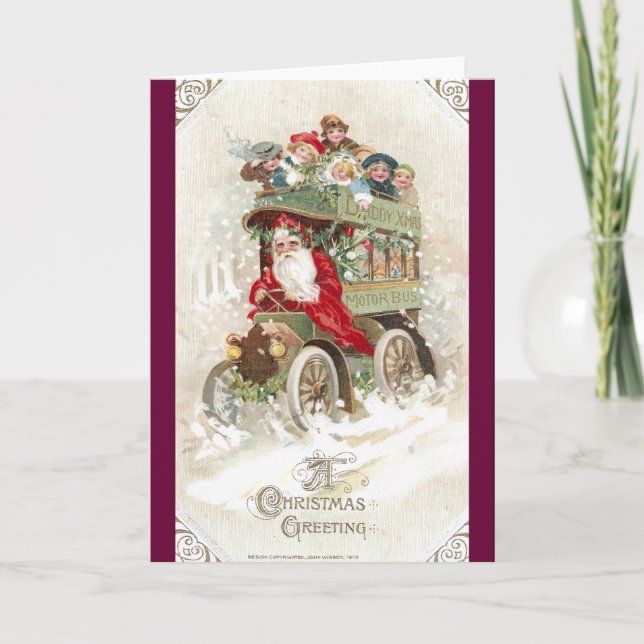 Pappajulaftonen bilar bussen helgkort (Framsida)