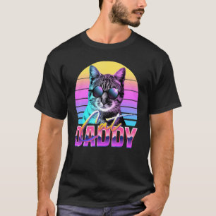 Pappakatt med glasögon 80-tals retro färgstil t shirt