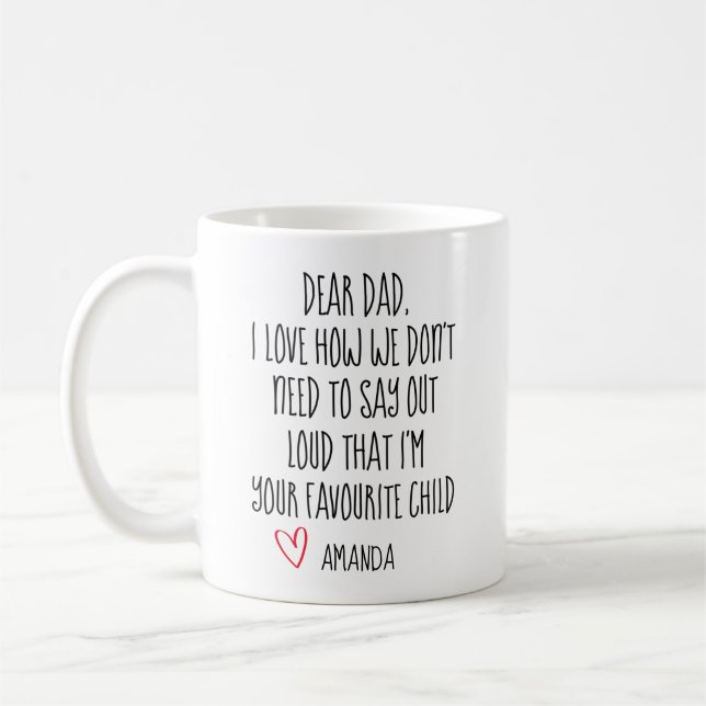 Pappakopp, Favoritbarn, Personlig kopp,  Kaffemugg (Vänster)