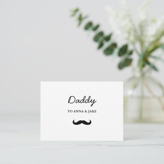 Pappakort med platt mustasch | Fars dag-present Anteckningskort (Stående Fram)