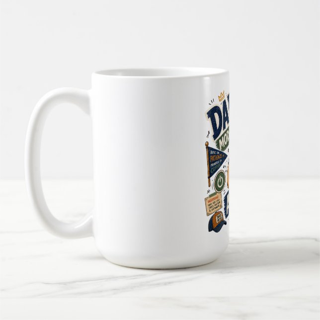 Pappamodus aktiverad kaffemugg (Vänster)