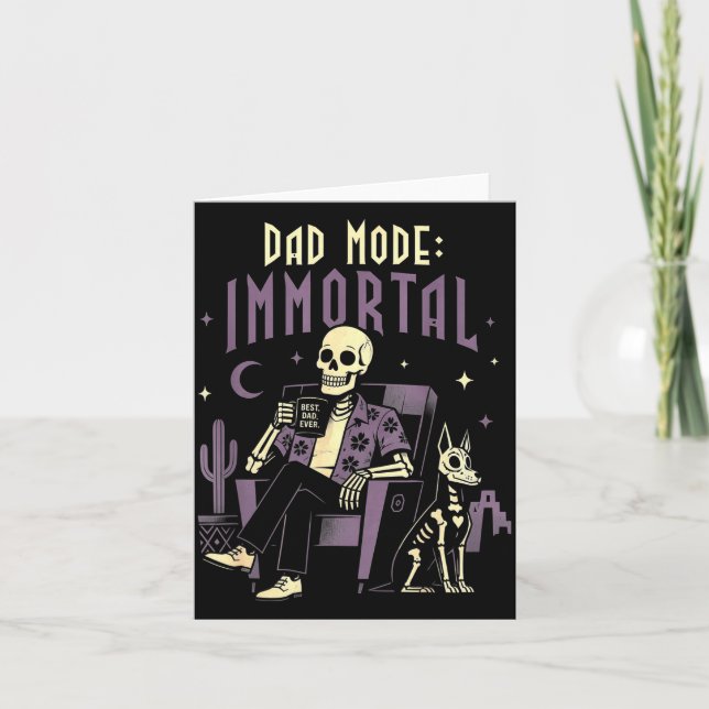 Pappamodus odödlig skelett halloween pappa kort (Framsida)
