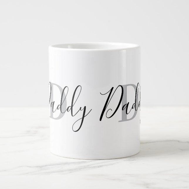 Pappamonogram Grå Jumbo Mugg (Framsidan)