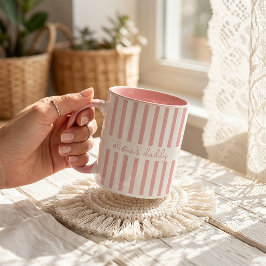 Pappamug: Anpassad randig barnnamn kaffekopp