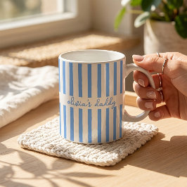 Pappamuggen anpassad randig barn namn kaffekopp