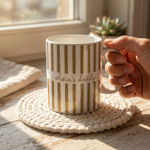 Pappamuggen anpassade randiga barn namn kaffekopp