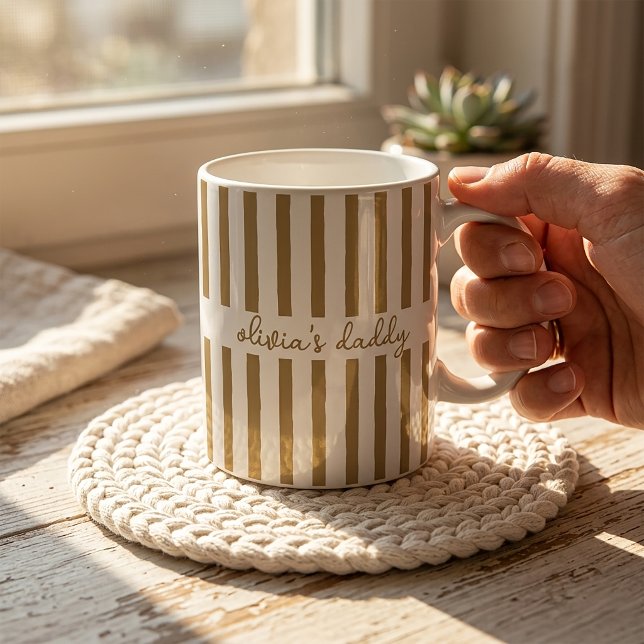 Pappamuggen anpassade randiga barn namn kaffekopp (Skapare uppladdad)