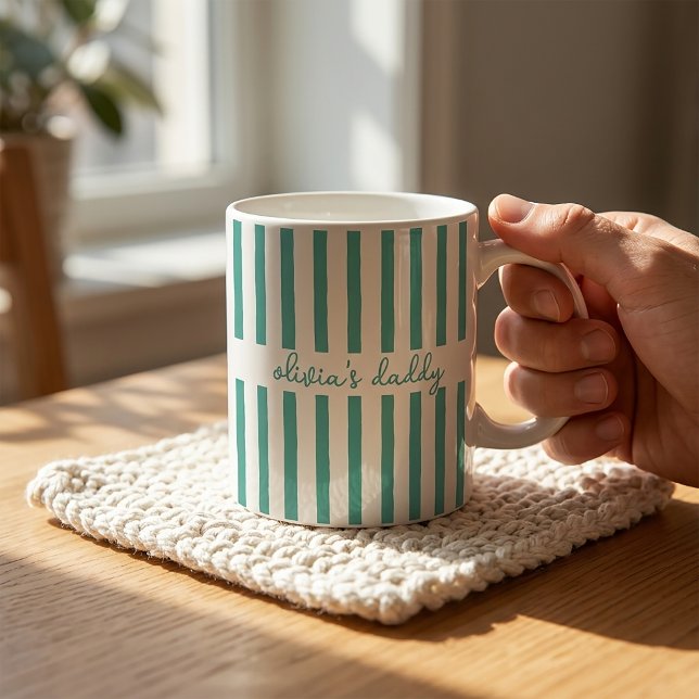 Pappamuggen anpassade randiga barn namn kaffekopp (Skapare uppladdad)