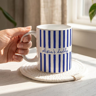 Pappamuggen anpassade randiga barn namn kaffekopp